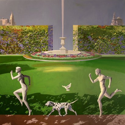 Runners from Eden. 110 x 110 cm
