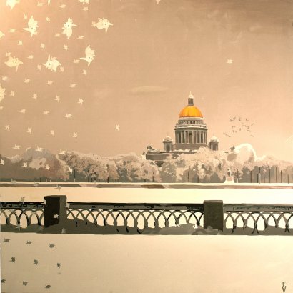 Lace Lace Snowflakes. 110x110 cm