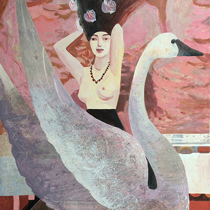 Leda and the Swan. 70x50cm