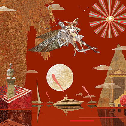 Thumbelina and Beetle. 100x100 cm