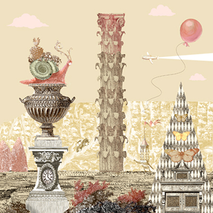 Panorama drawing for a large screen
